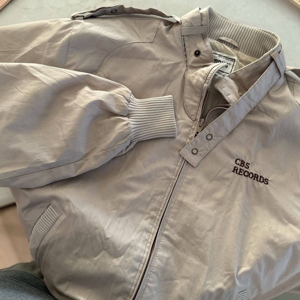 Vintage‎  Campus By Esprit CBS Records Jacket Lightweight Tan/Beige  Sz Large